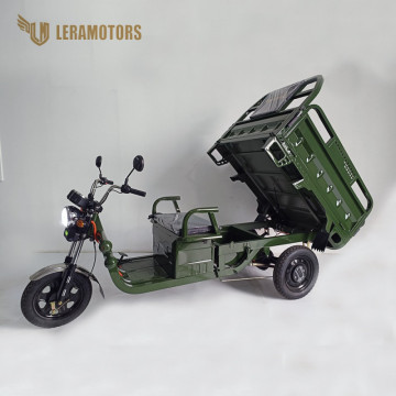 Elektrická nákladní tříkolka Leramotors Cargo G1 1000W - Tuk Tuk Zelená 2 x baterie