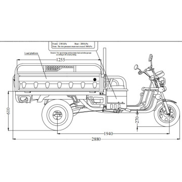 Elektrická nákladní tříkolka Leramotors Cargo G1 1000W - Tuk Tuk Šedá