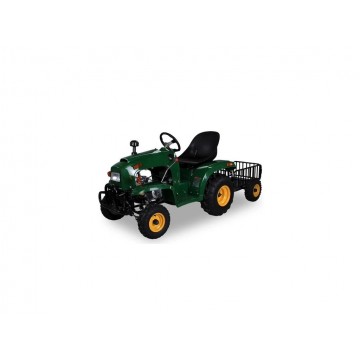 Leramotors benzínový traktor 110cc + vozík zelený